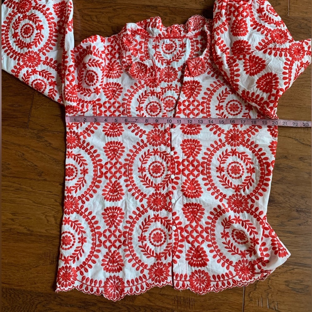 Bohemian Embroidery Button Up Blouse - Picture 9 of 11